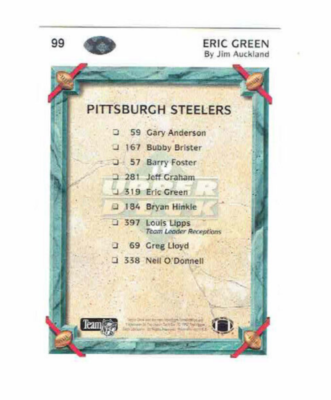 Eric Green Pittsburgh Steelers #99 Upper Deck Collectors 1992