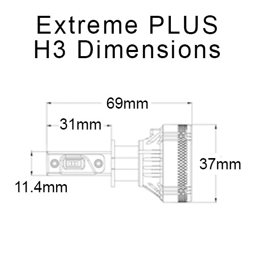H3 LED Conversion Kit Bulb Upgrades - PRO EXTREME PLUS - 10,000 Lumen - Picture 5 of 9