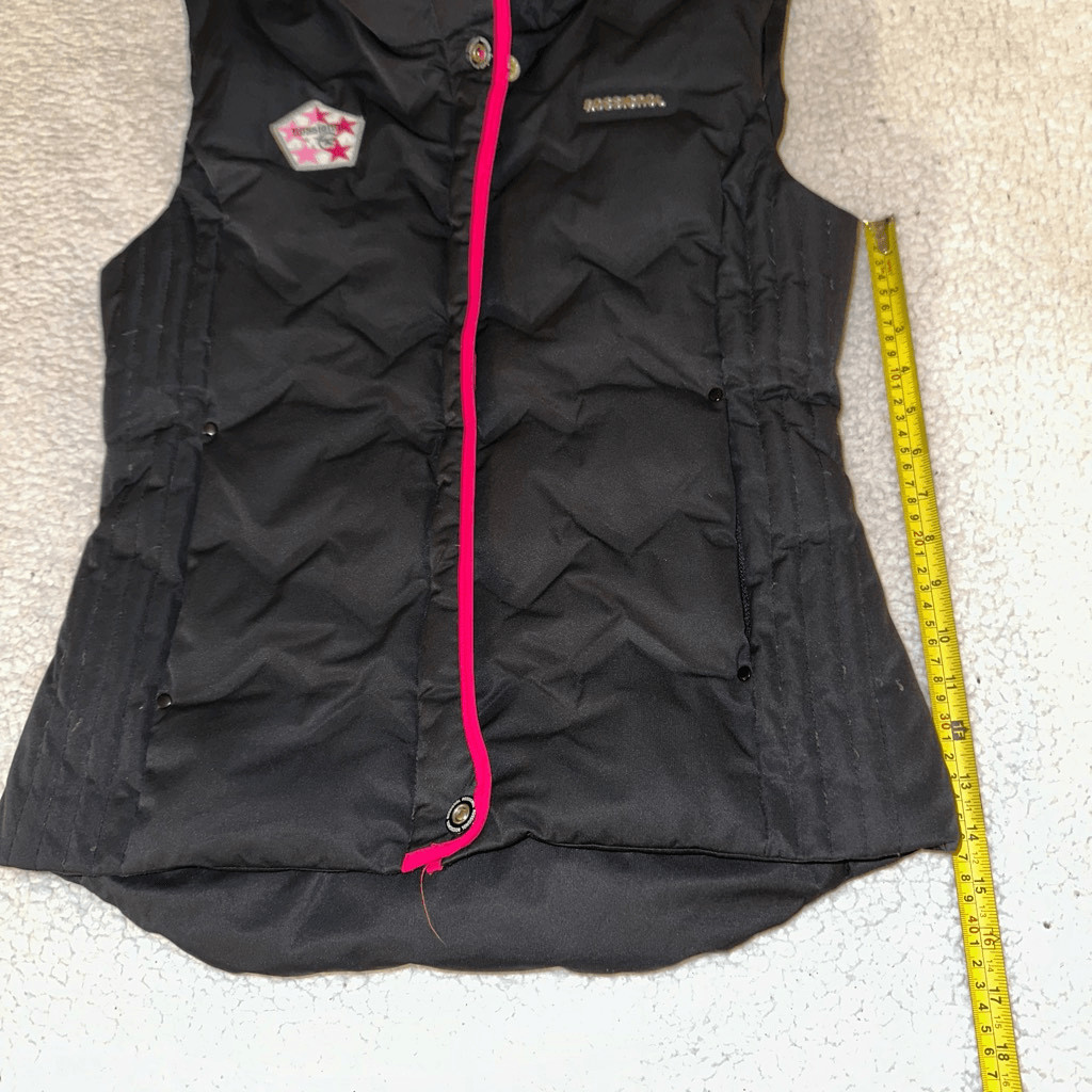 Rossignol Women’s Black Pink Down Filled Quilted Vest Size Medium EUC image 9