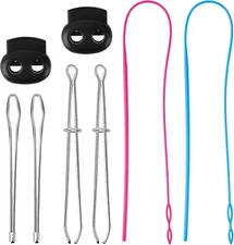 8Pcs Drawstring Threader Tool Set,Flexible Drawstring Threaders Plastic Drawstri