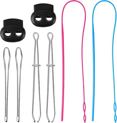 8Pcs Drawstring Threader Tool Set,Flexible Drawstring Threaders Plastic Drawstri