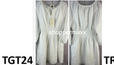 Women's Puff 3/4 Sleeve Eyelet Mini Dress - Universal Thread, White, Size Medium
