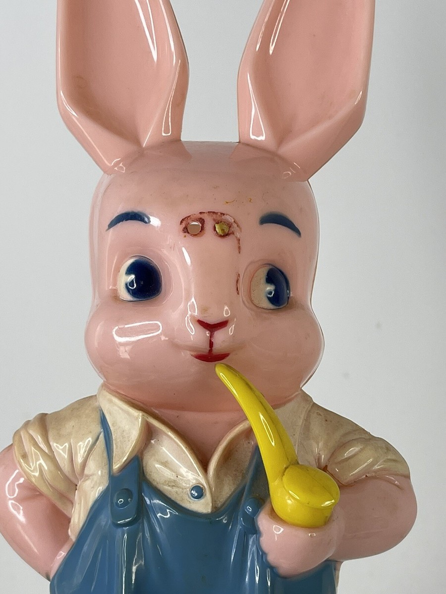 50's Vintage Knickerbocker Plastic Easter Bunny Rabbit Bank 11