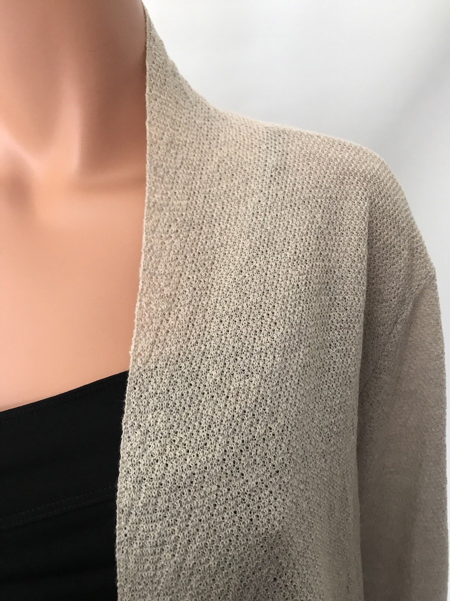 Cardigan En Laine 100% Pure Laine Italienne Eileen Fisher - Taille L - Occasion Très Bon état
