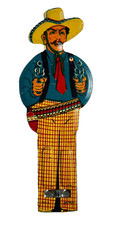 Western Outlaw Double Gun Cabron Gunslinger Figural Tin Litho Whistle JAPAN