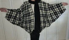 Boyne Valley Weavers One Size Wool Knit Jacket Poncho Cape WITH SCARF Ireland