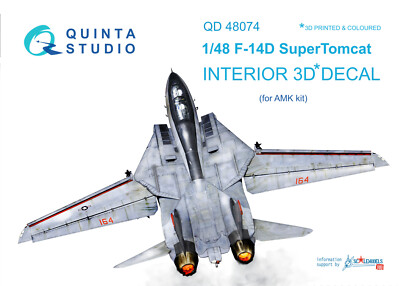 Quinta Studio 1/48 F-14D 3D-gedrucktes & farbiges Interieur (für...