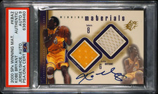2000 SPX WINNING MAT. KOBE BRYANT JERSEY/SHOE ON CARD AUTO GRADE PSA9 HOF LAKERS