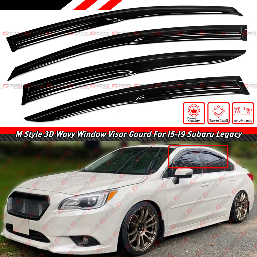 For 2015-2019 Subaru Legacy 6th Gen JDM 3D Wavy Window Visor Rain