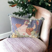 Vintage C&F garden bear birds flowers Pillow ...