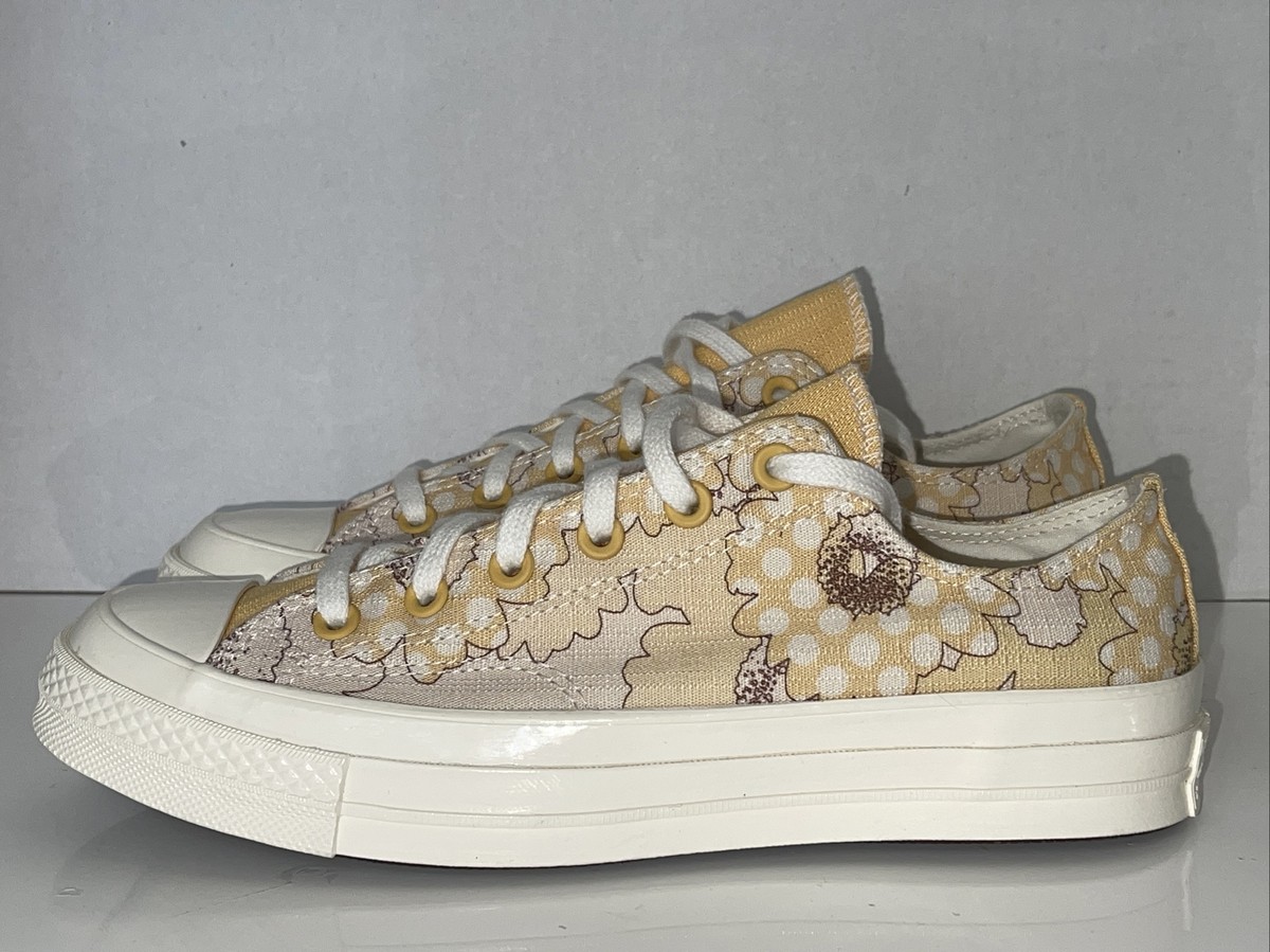 Converse Chuck 70 OX Floral Ox Shoe, Sunflower Yellow White Womens