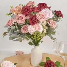 25pcs Artificial Flowers,Personalized Custom for Arrangements/Party Decorations