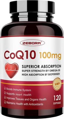Coq10-100Mg-Softgels with PQQ, Bioperine & Omega-3, High Absorption Coenzyme Q10