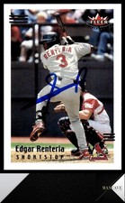 2002 Fleer Triple Crown #39 Edgar Renteria Auto Signed IP St. Louis Cardinals