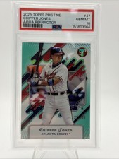 2025 Topps Pristine - Chipper Jones #47 Aqua Refractor /199 PSA 10