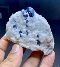 Blue Spinel Pyramidal Shape Crystals On Matrix, Spinel Specimen, Rare Minerals