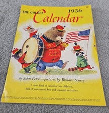 1955 1956 The Golden Calendar, Calendar For Children Richard Scarry J. Peter Vtg
