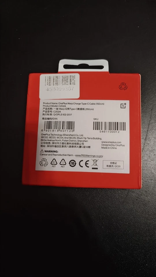 Original OnePlus Official Warp Charge USB-A to Type-C Cable / 150 cm C202A  - Image 2 of 2