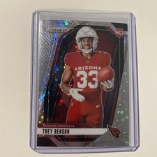 2024 Prizm Football Trey Benson #38 Rookie Variation No Huddle Disco Silver RC