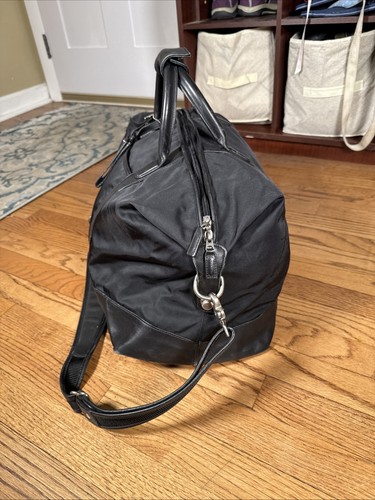 Coach Holdall Duffle Bag Black Canvas Large Zip Weekender 5497 - Picture 6 of 18