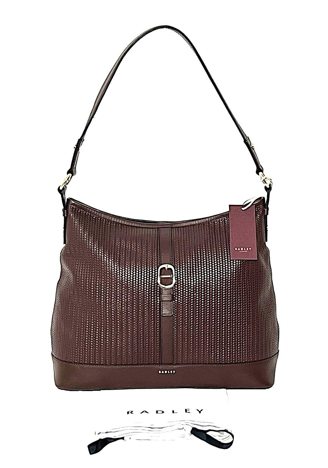 Radley Handbag Medium to Large Shoulder Bag Ebury Weave Mahogany Leather
