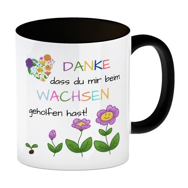 Danke Dass Du Mir Beim Wachsen Geholfen Hast Kaffeebecher In Schwarz-image