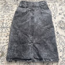 Vintage Chic 80s 90s Pencil Skirt Long Acid Stone Denim 9 USA Y2K Western Retro