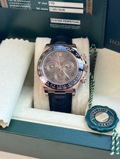 Rolex Daytona Cosmograph Ceramic Bezel Crocodile Strap Rose Gold Watch 116515LN 8