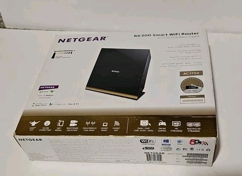 Netgear R6300 Smart WiFi Router, AC1750 Dual Band Gigabit 4 Port Switch ...