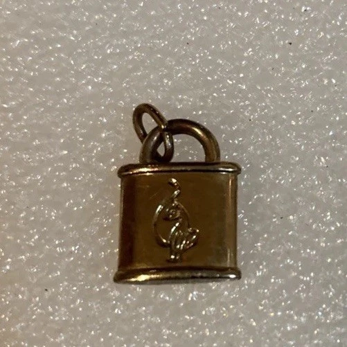 Y2K Baby Phat подвеска ожерелье браслет Cat замок золотистый тон - Изображение 3 из 4