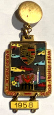 Vtg 1958 PORSCHE RALLY ITALY Pendant 356 SPEEDSTER Medal RARE 50s Club ORIGINAL