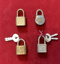 Four Vintage Mini Padlocks, ALCO, Bison