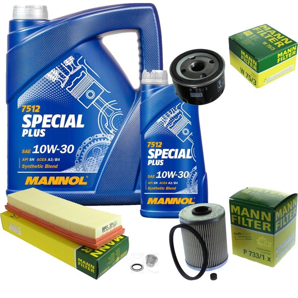 MANN-FILTER Inspektionspaket Mannol 6L Special Plus 10W-30 FüR Renault Espace-image