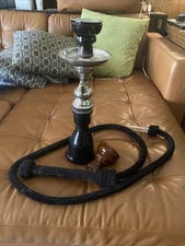 Black Hookah Set With Hose and Accessories