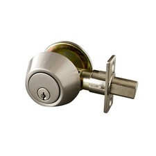 Design House Single Cylinder Satin Nickel 6-Way Universal Deadbolt with Latch