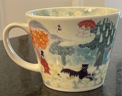 Moomin Valley Water Color Soup Mug Cup Yamaka Japan
