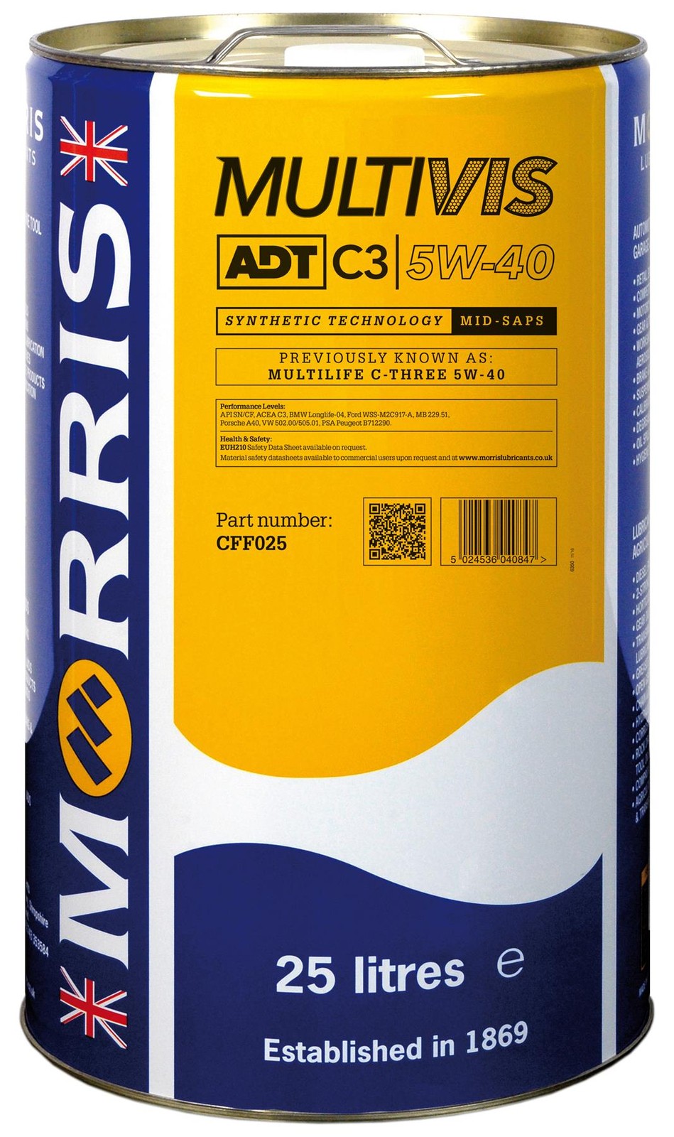 5W40 Fully Synthetic PD Engine Oil ACEA C3 Longlife-04 Ford WSS-M2C917-A - 25L