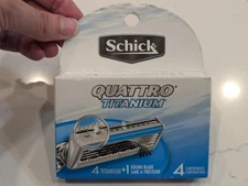  Schick Quattro Titanium Cartridge Razor Refills - 4 Cartridges Total