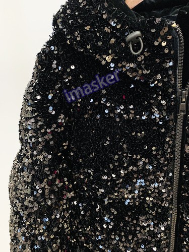 Doudoune courte en duvet de canard blanc pailleté velours BLING BLING mode hiver - Photo 9/16