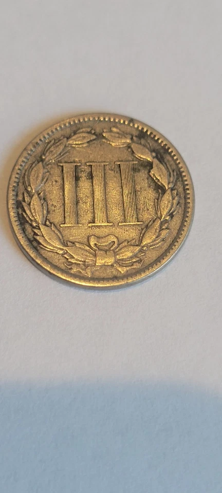 1872 Three Cent Nickel Piece 3C Ungraded US Type Coin, Collectable - Image 2 of 2