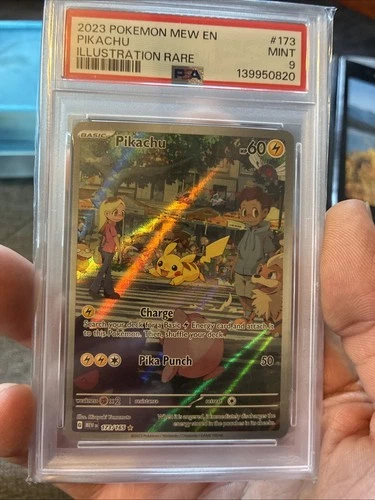 2023 Pokemon MEW- EN Pikachu #173 151 Illustration Rare. PSA 9