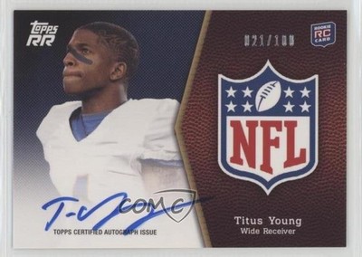 2011 Topps Rising Rookies NFL Rookie 21/100 Titus Young Auto RC Shield 0u7i