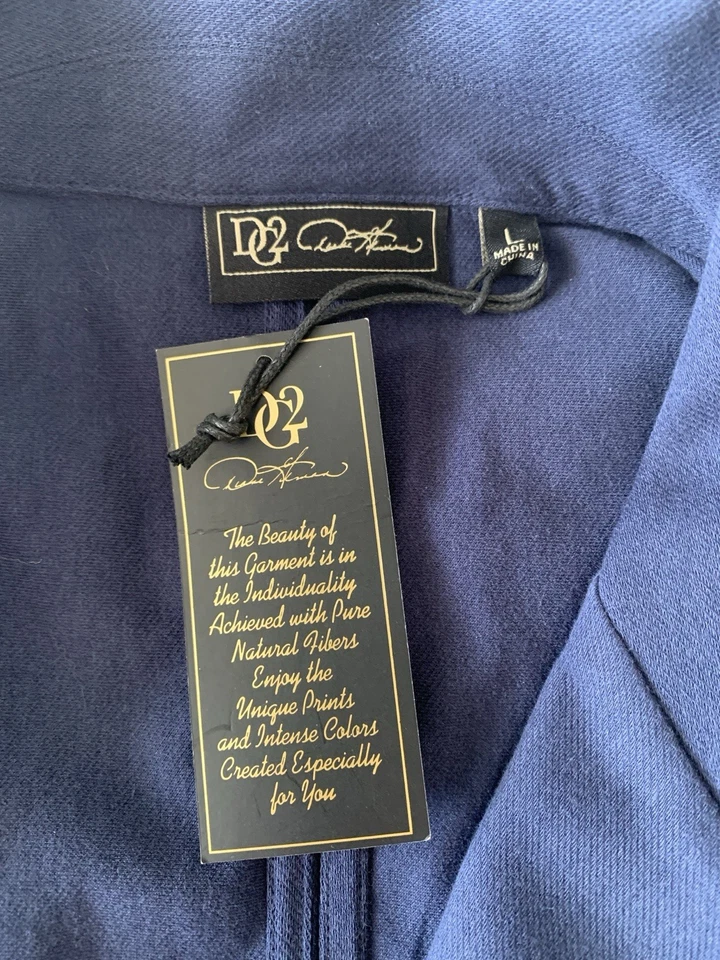 DG2 от Diane Gilman Blazer женщин L темно-синий кабана трикотажа саржи две кнопки новый с ярлыками - Изображение 4 из 4