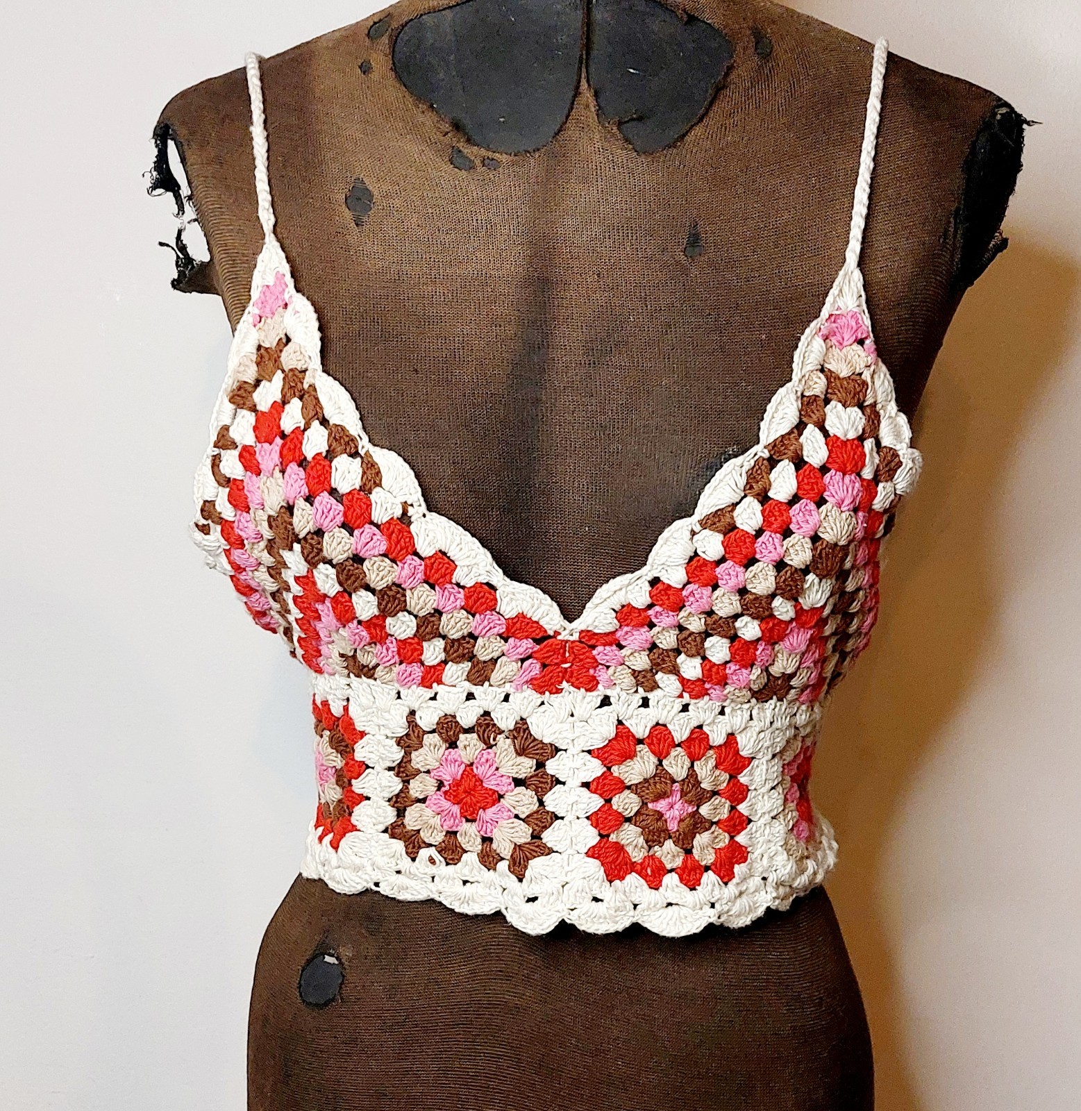 NEW with Tags Mango handmade Crochet Crop top Medium thumbnail 11
