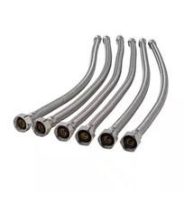 6-Pack ProLine 3/8 Compression x 1/2 FIP x 20 Stainless Steel Faucet Supply Line