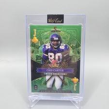 2026 Wild Card Black Tie Cris Carter Green Cross Hatch 4/4 Minnesota Vikings HOF