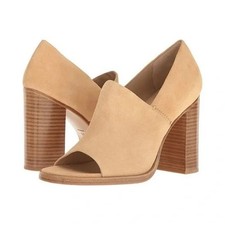 Rag & Bone Myra Suede Peep Toe Block Heel Ankle Heels Tan Size 40 / 10