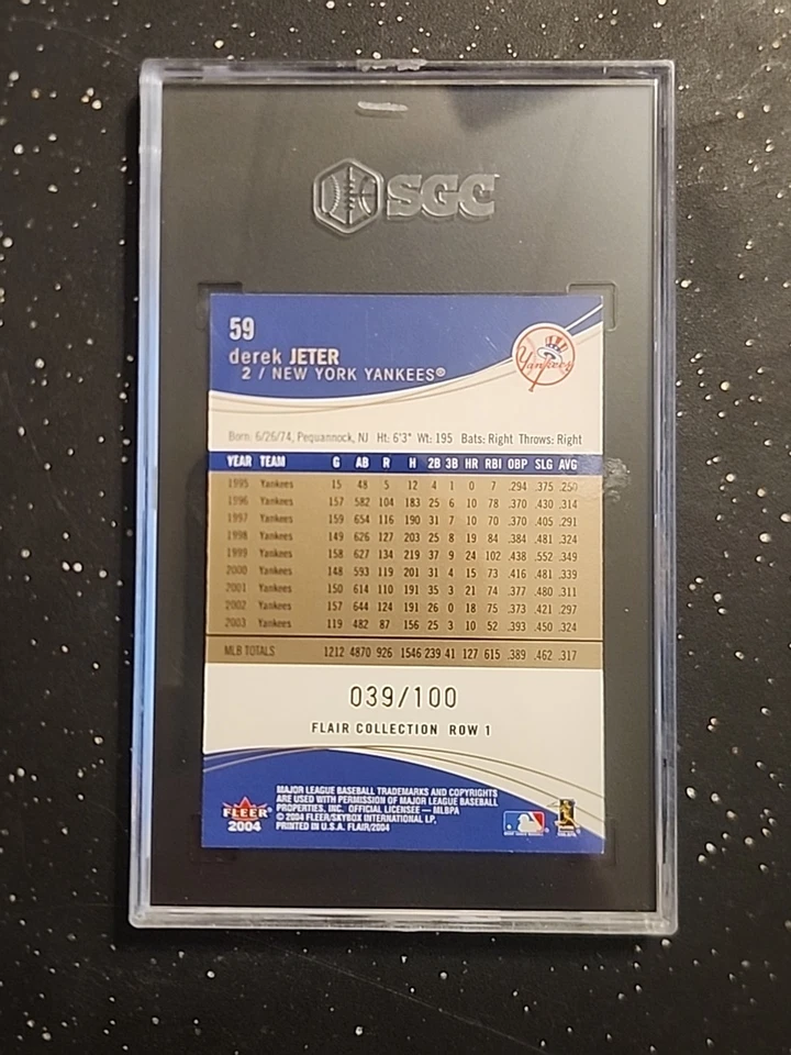 2004 Flair - Derek Jeter #59 Collection Row 1 /100 - Image 2 of 2