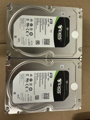 TWO Seagate Exos 7E8 Enterprise 4TB 7200RPM SATA AF 3.5'' Hard Drive 100% Health