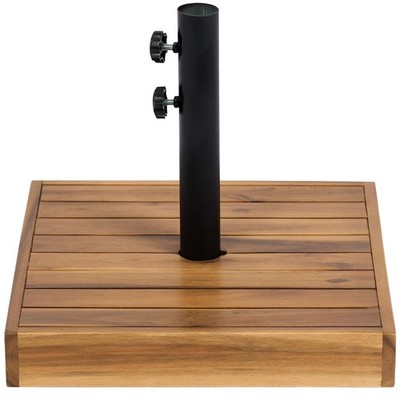 42 lb rust-resistant patio umbrella base in black amazon Tangkula LBS Base, 25 Inches Heavy Duty Square Market Umbrella Stand W/4 Non-Slip Pads, 1.6/1.9 Adapters, Tightening Knob, Outdoor Umbrella Stand for Patio, Poolside : Patio, Lawn C-Hopetree 42 lb Heavy Duty